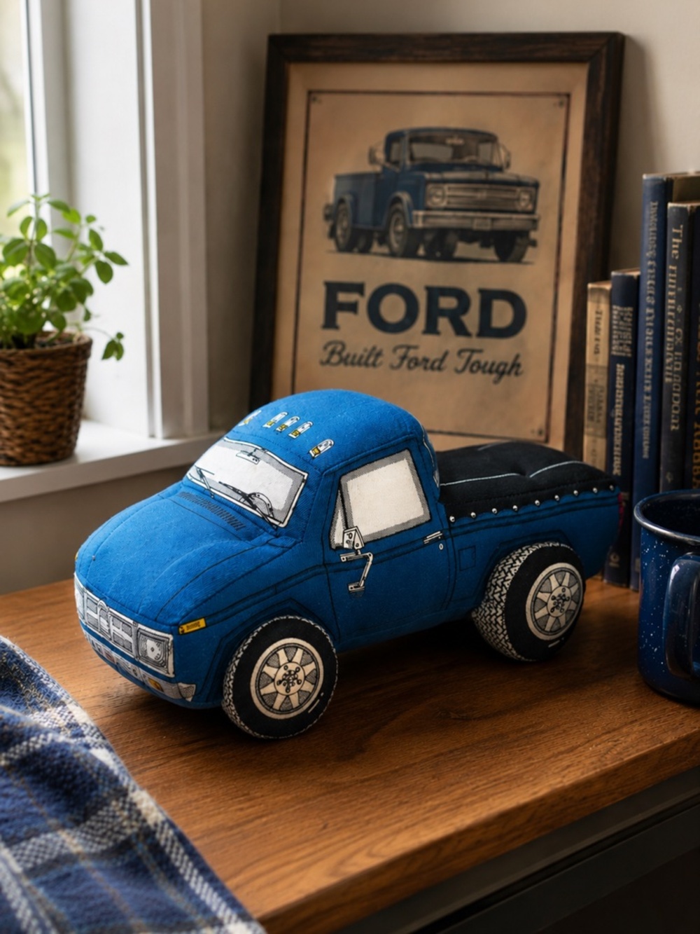 Dreamwheels 1965 Ford Pickup Truck Plush Stuffed Vehicle Blue Collectible Toy - Picture 1 of 5